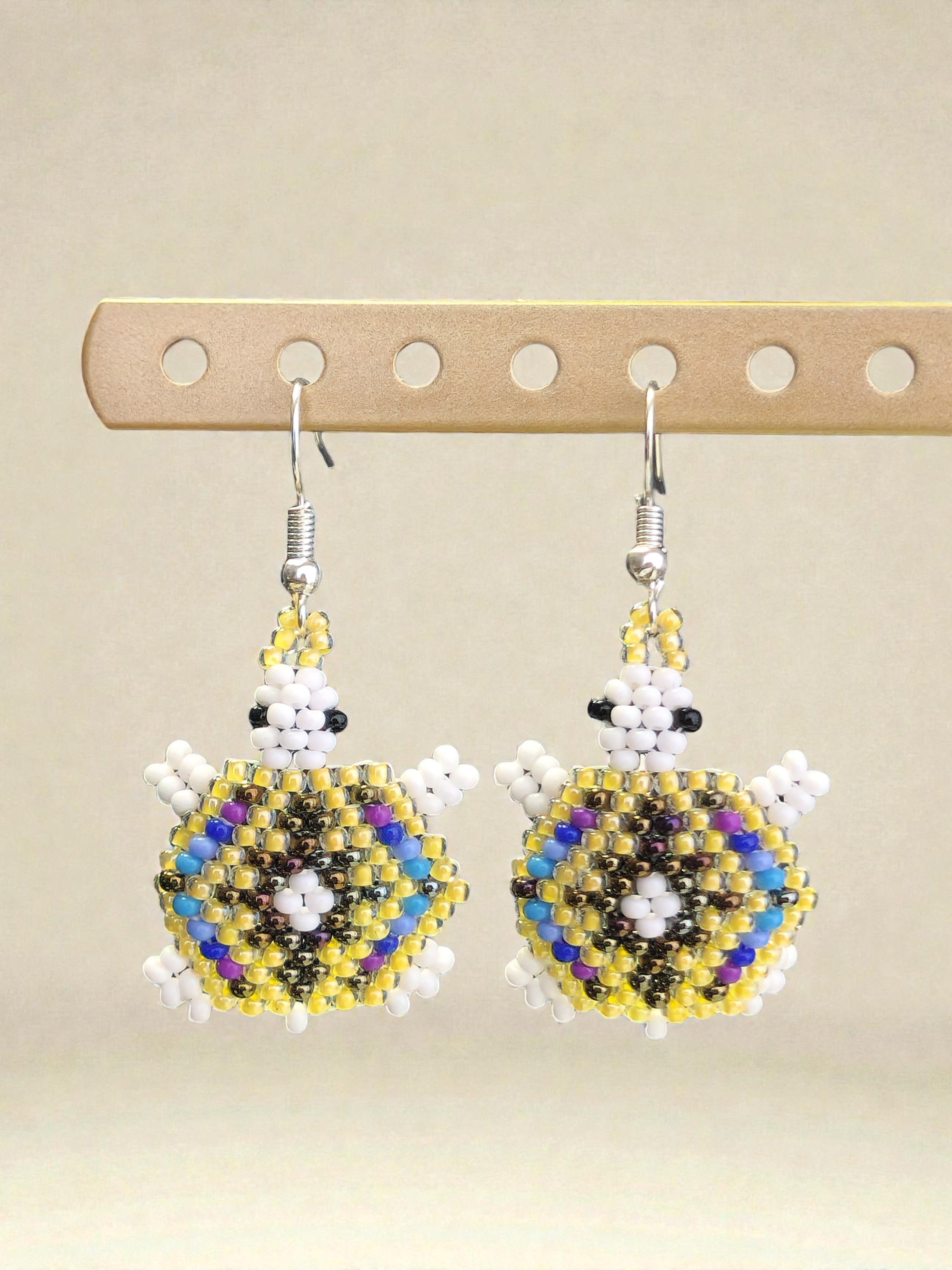 Beaded Turtle Earrings