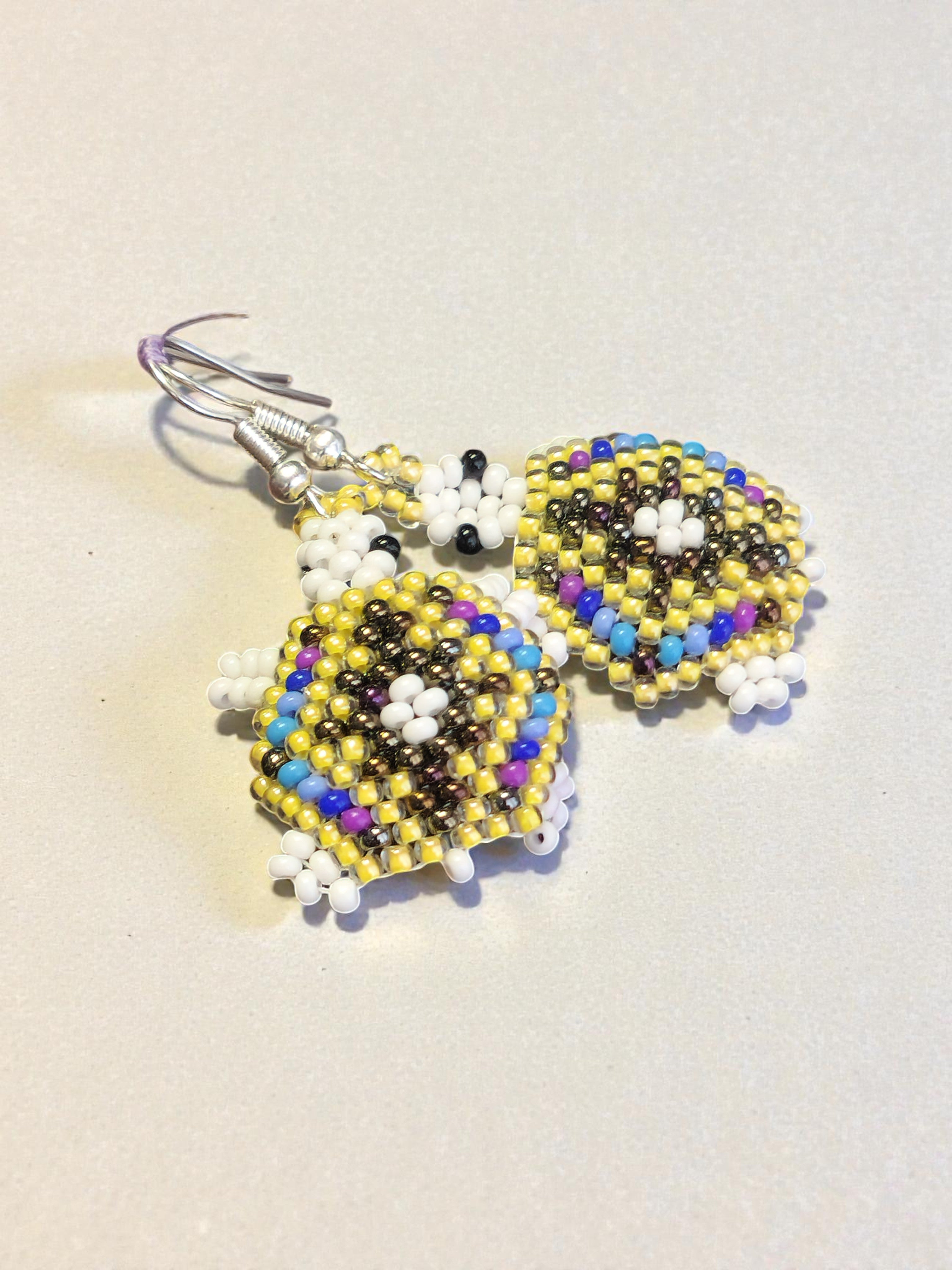 Beaded Turtle Earrings