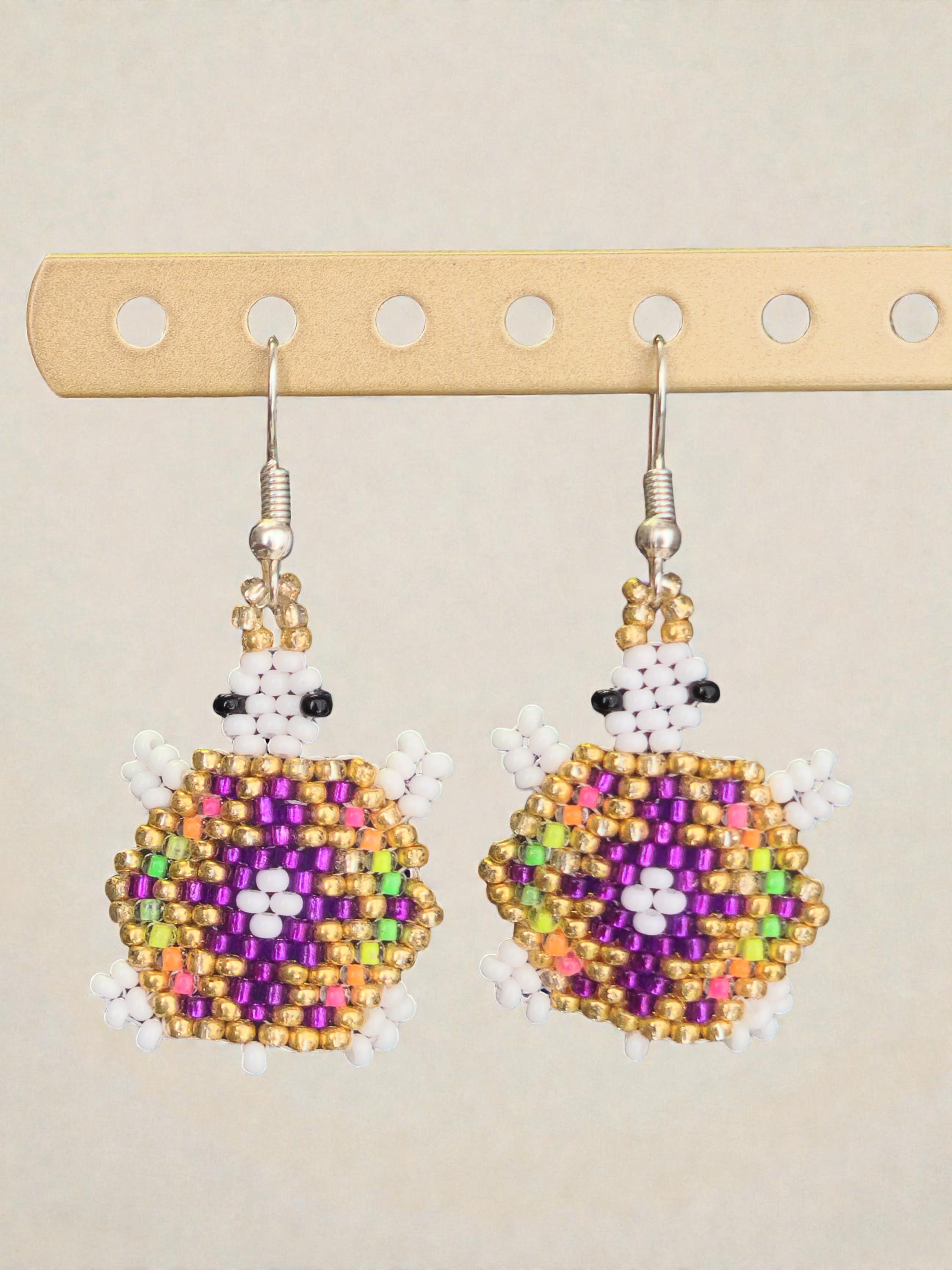 Beaded Turtle Earrings