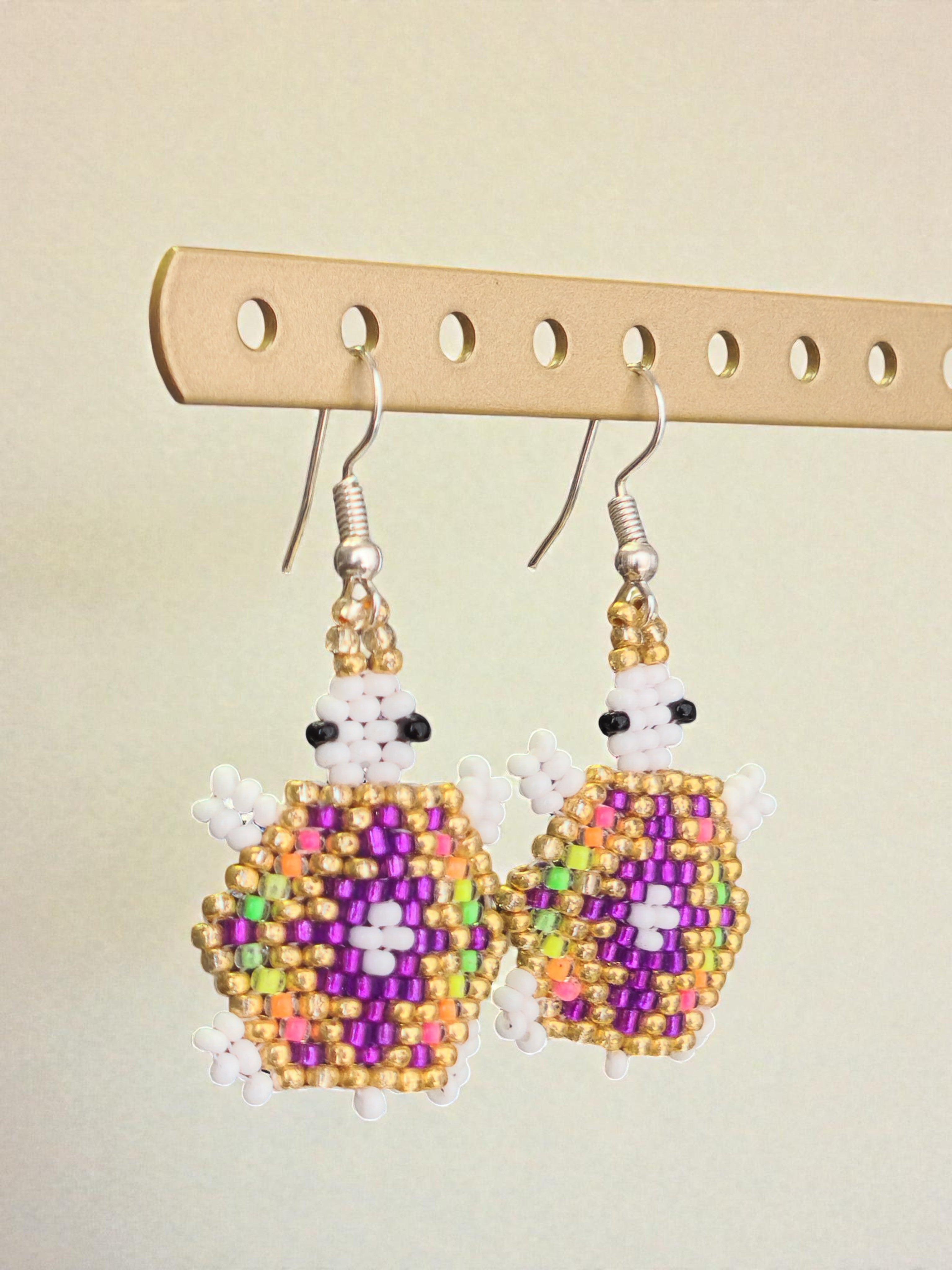 Beaded Turtle Earrings