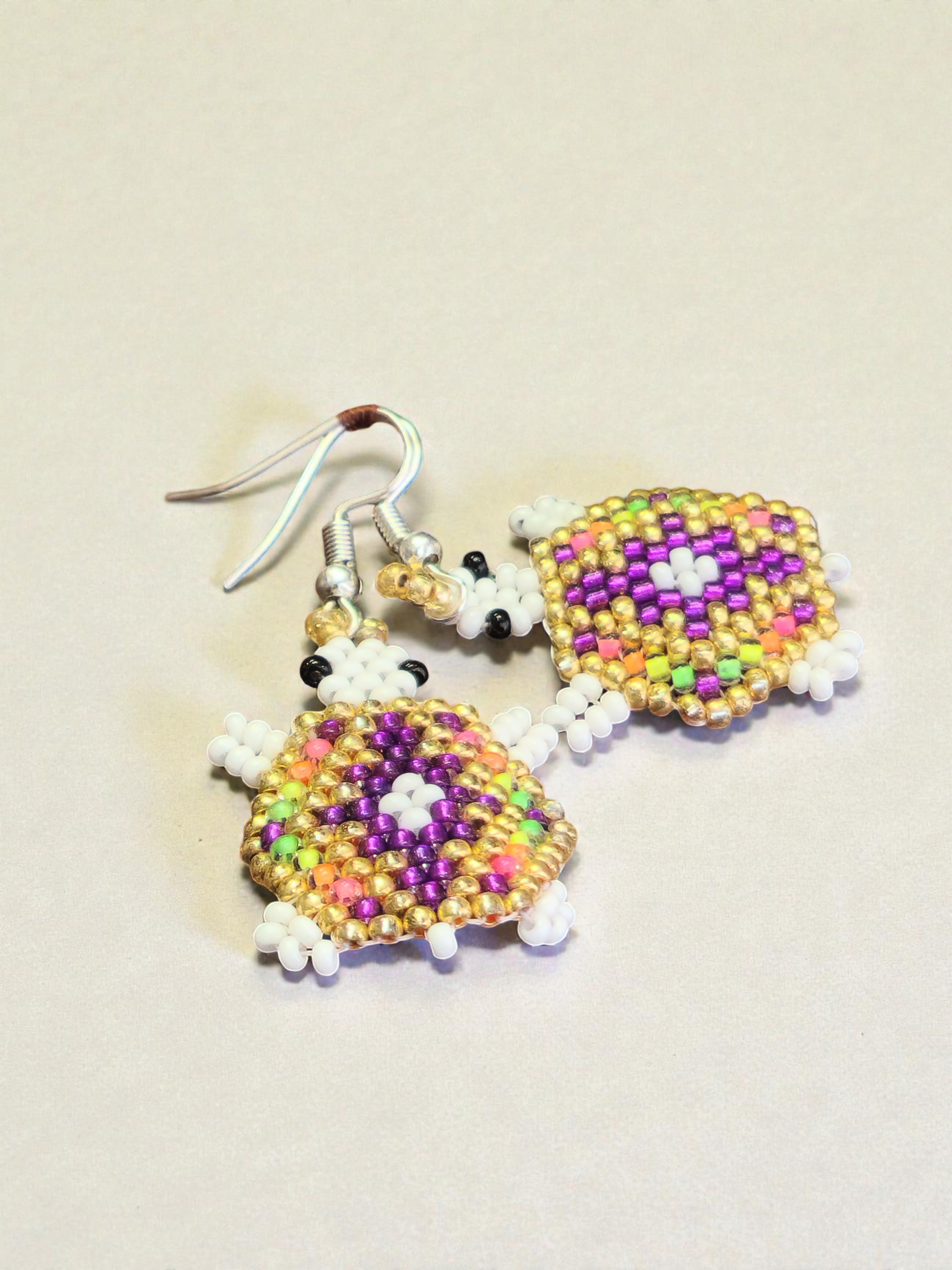 Beaded Turtle Earrings