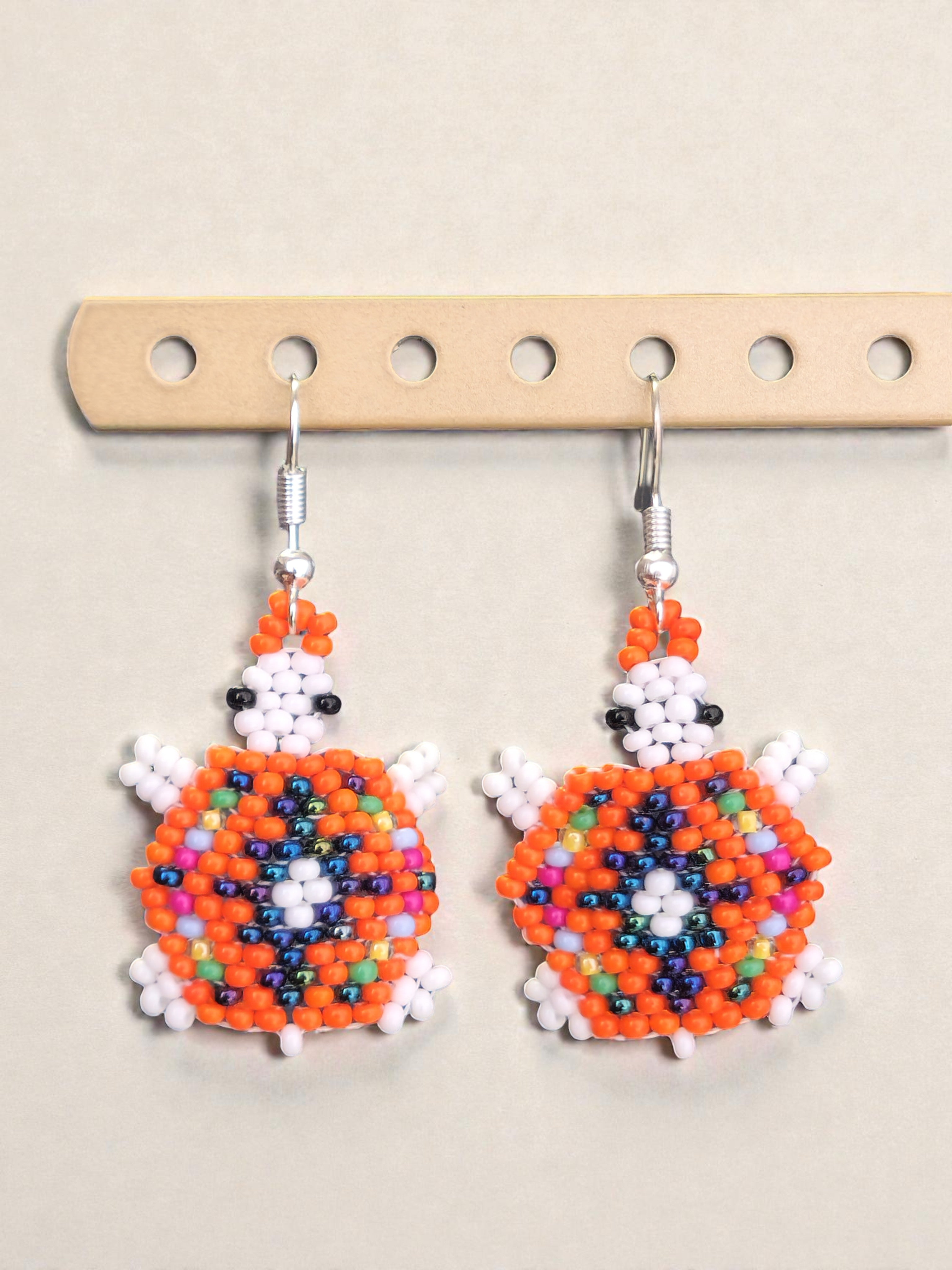 Beaded Turtle Earrings