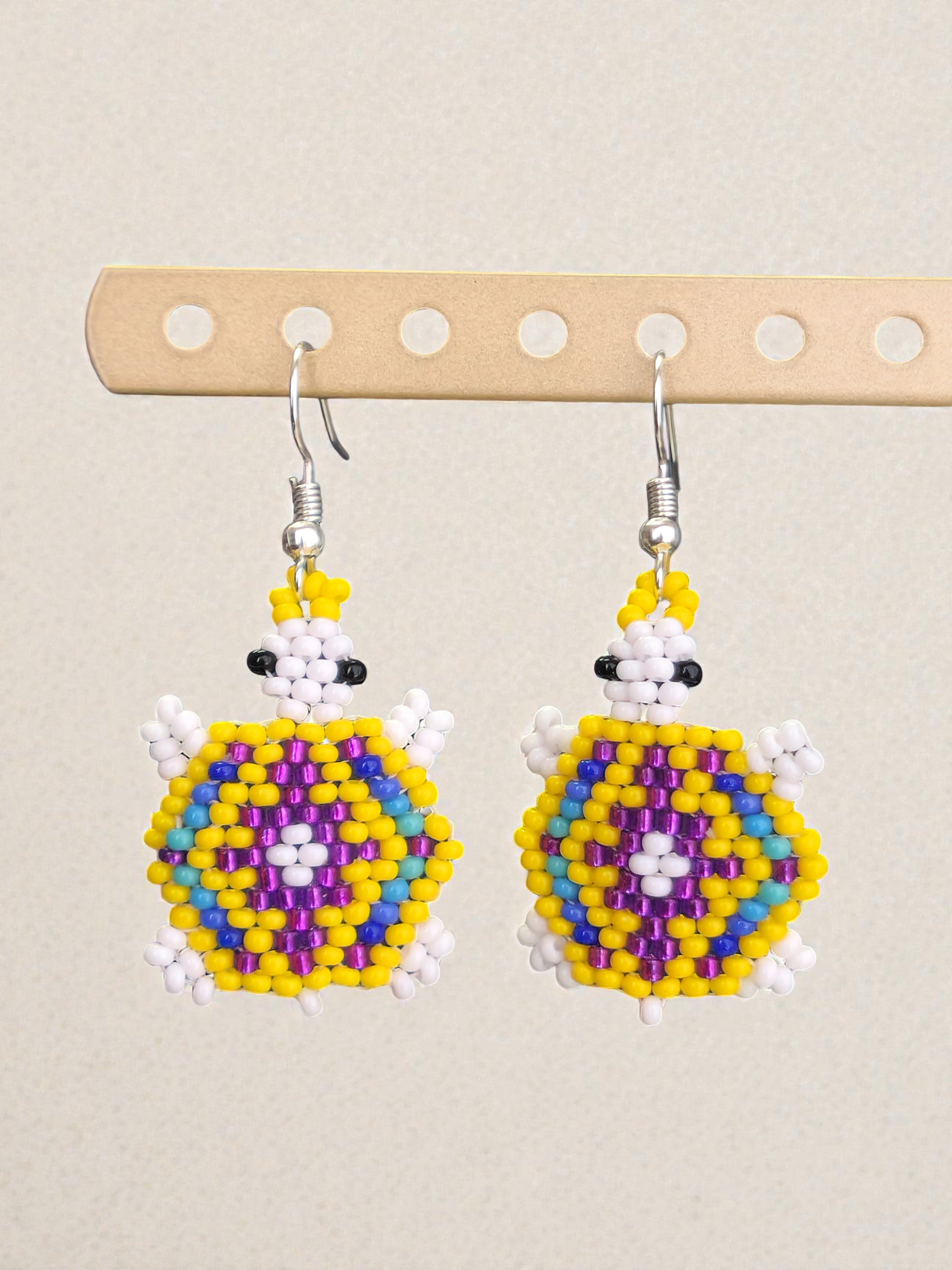 Beaded Turtle Earrings