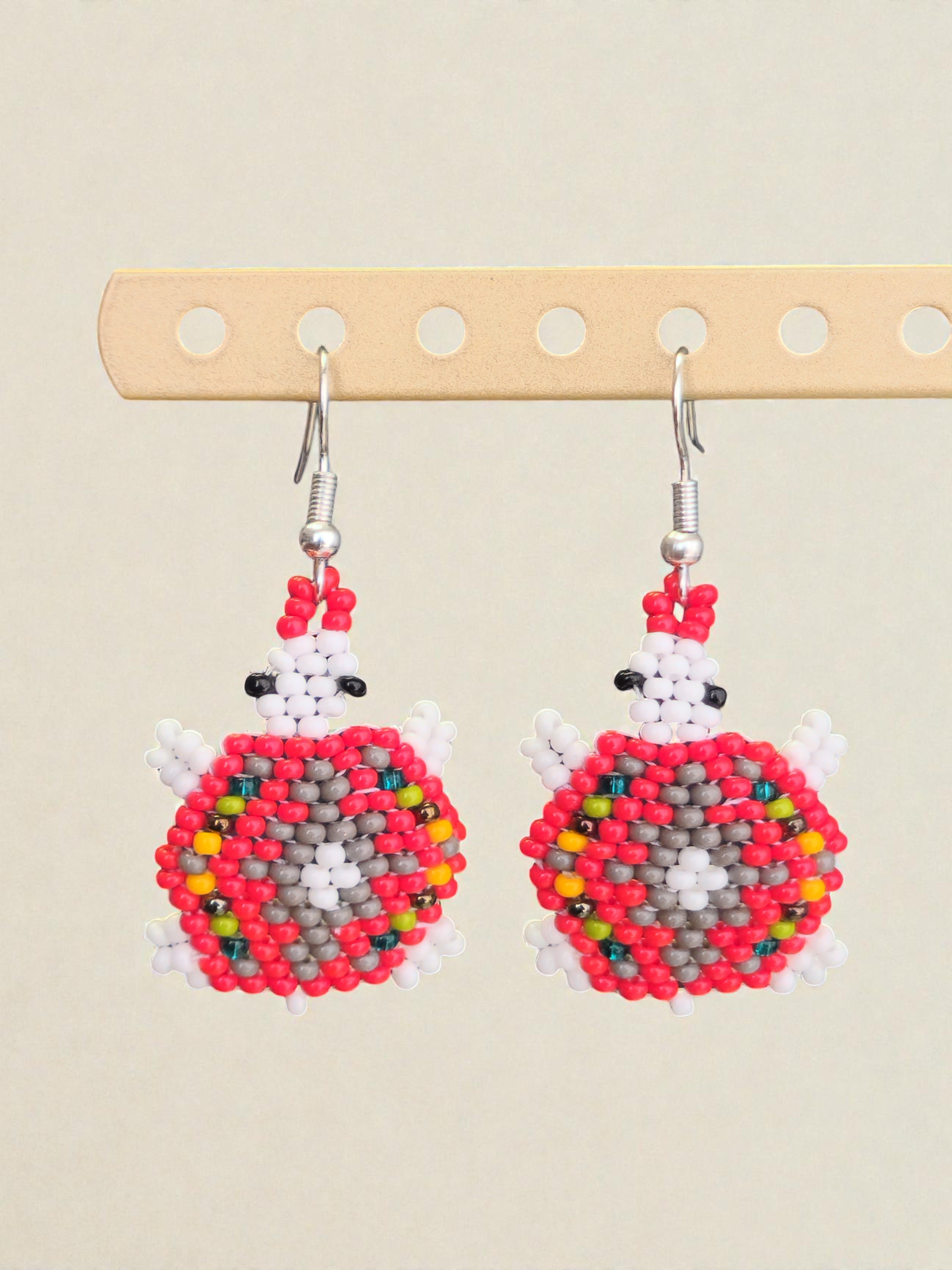 Beaded Turtle Earrings