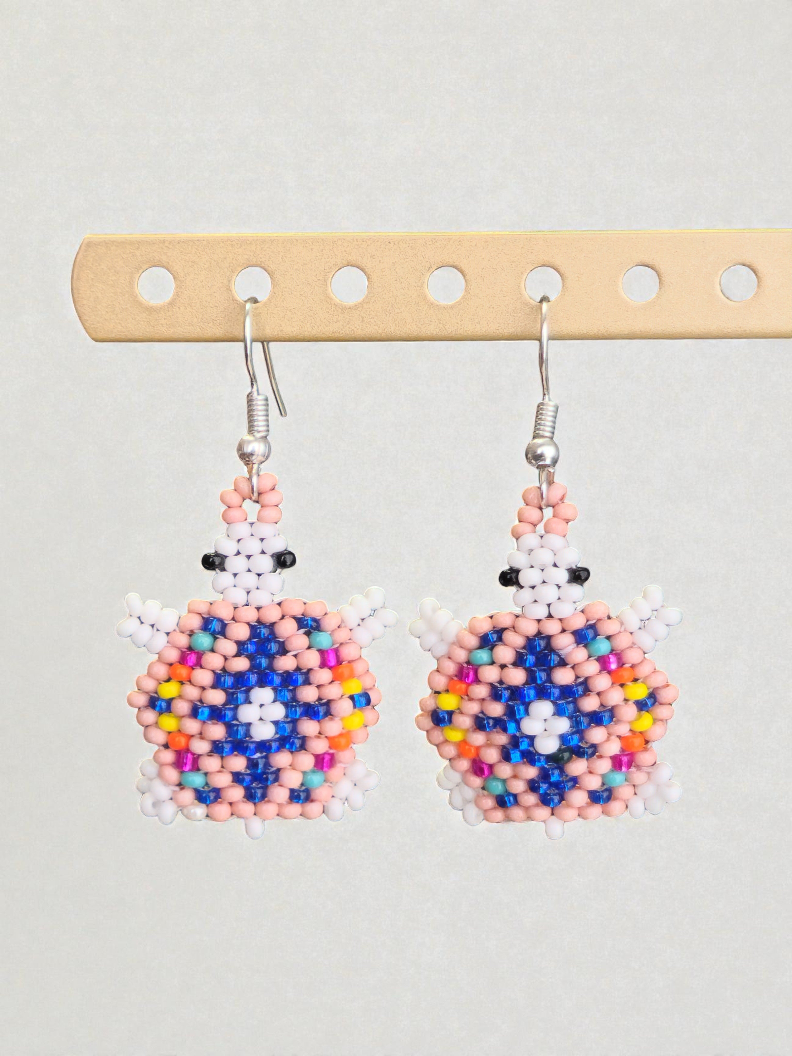 Beaded Turtle Earrings