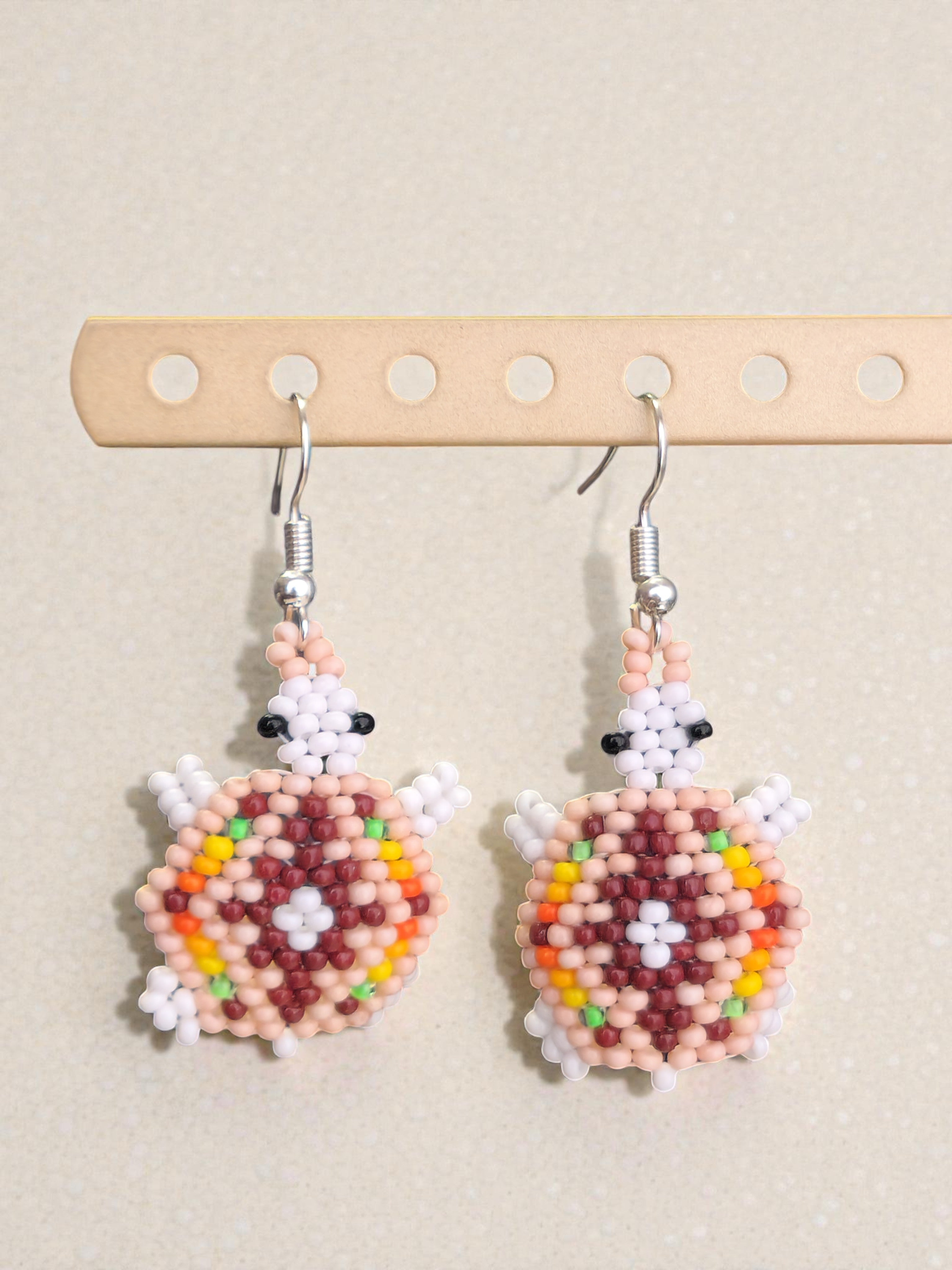 Beaded Turtle Earrings