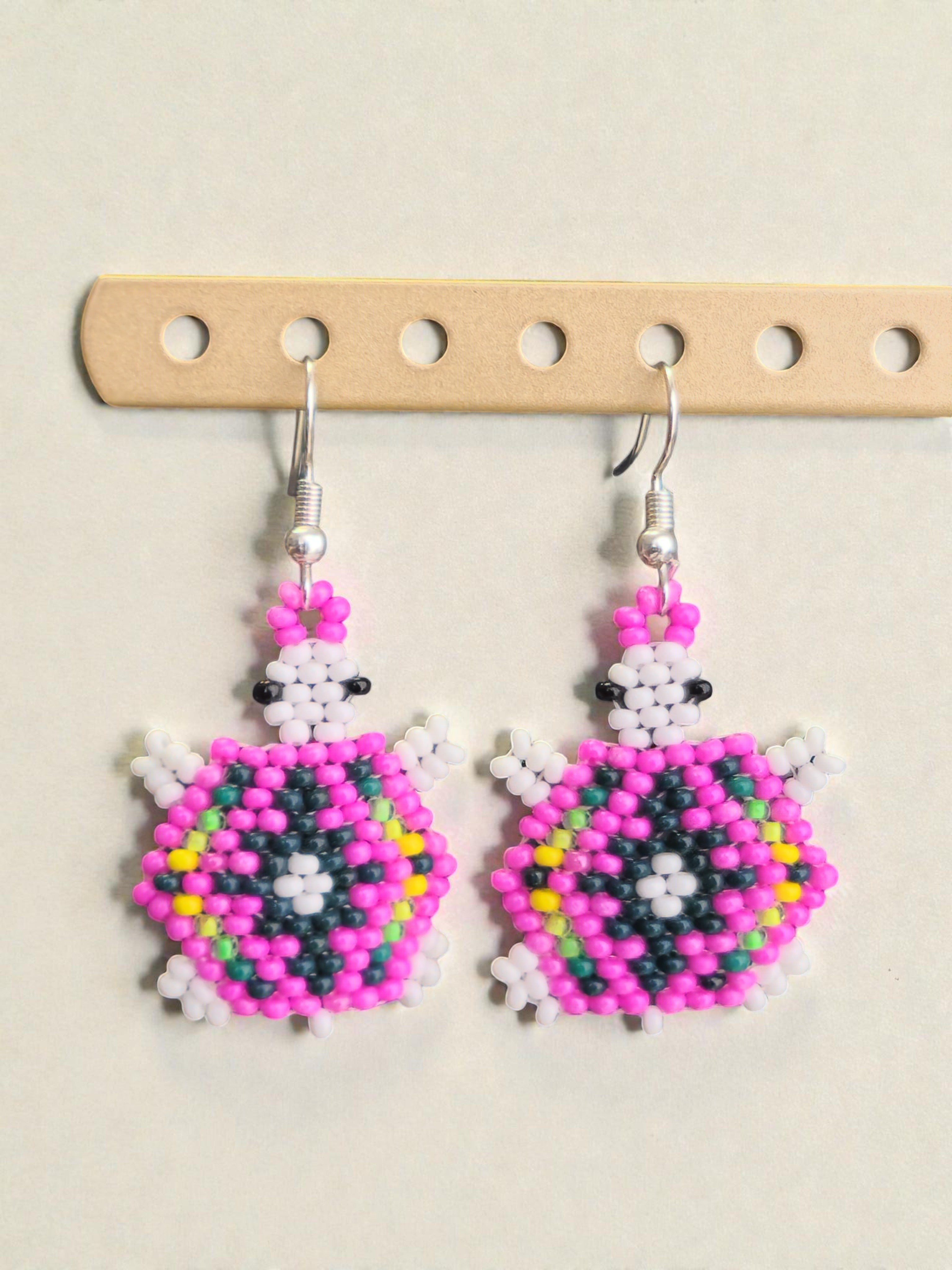 Beaded Turtle Earrings