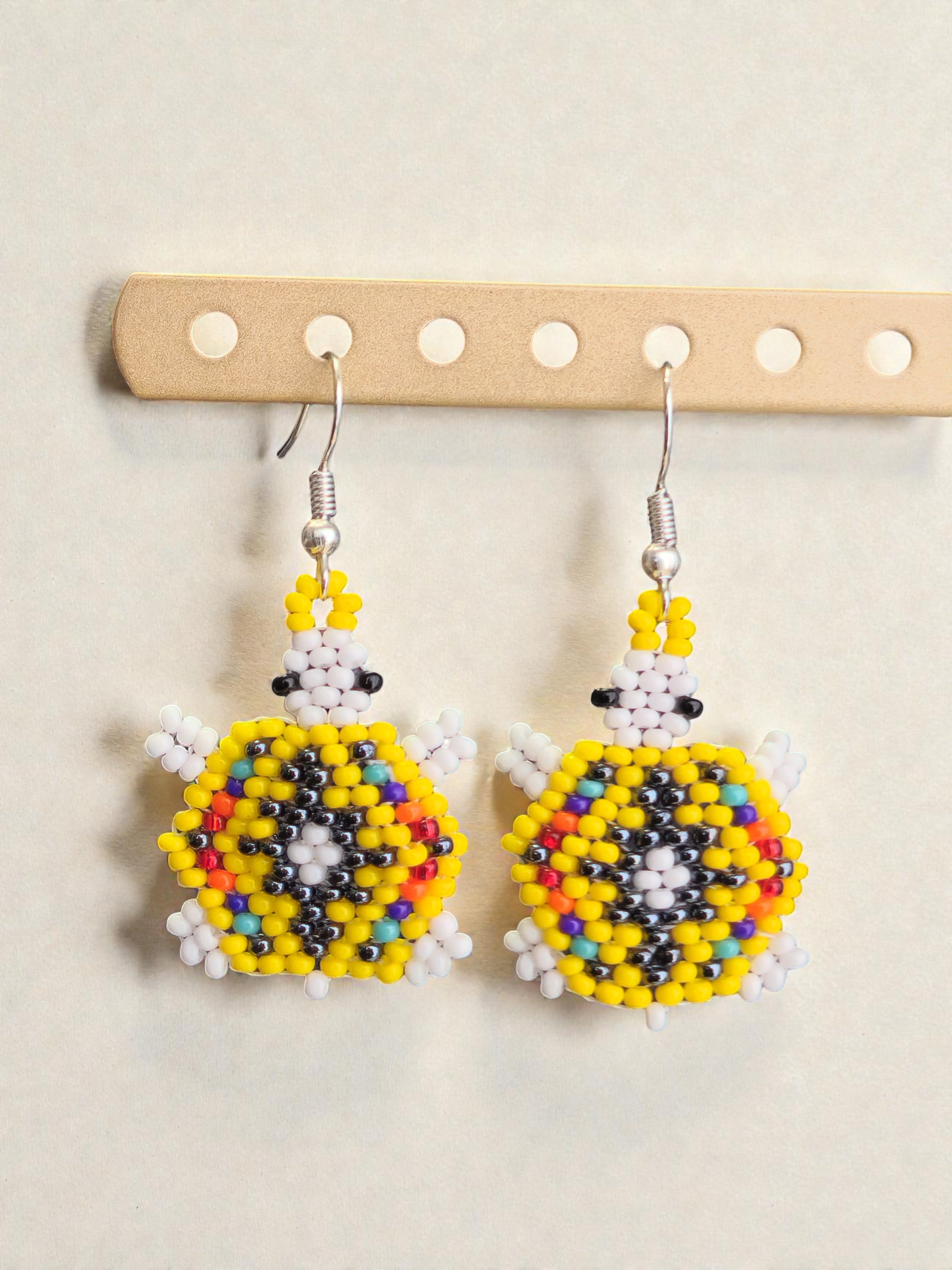 Beaded Turtle Earrings