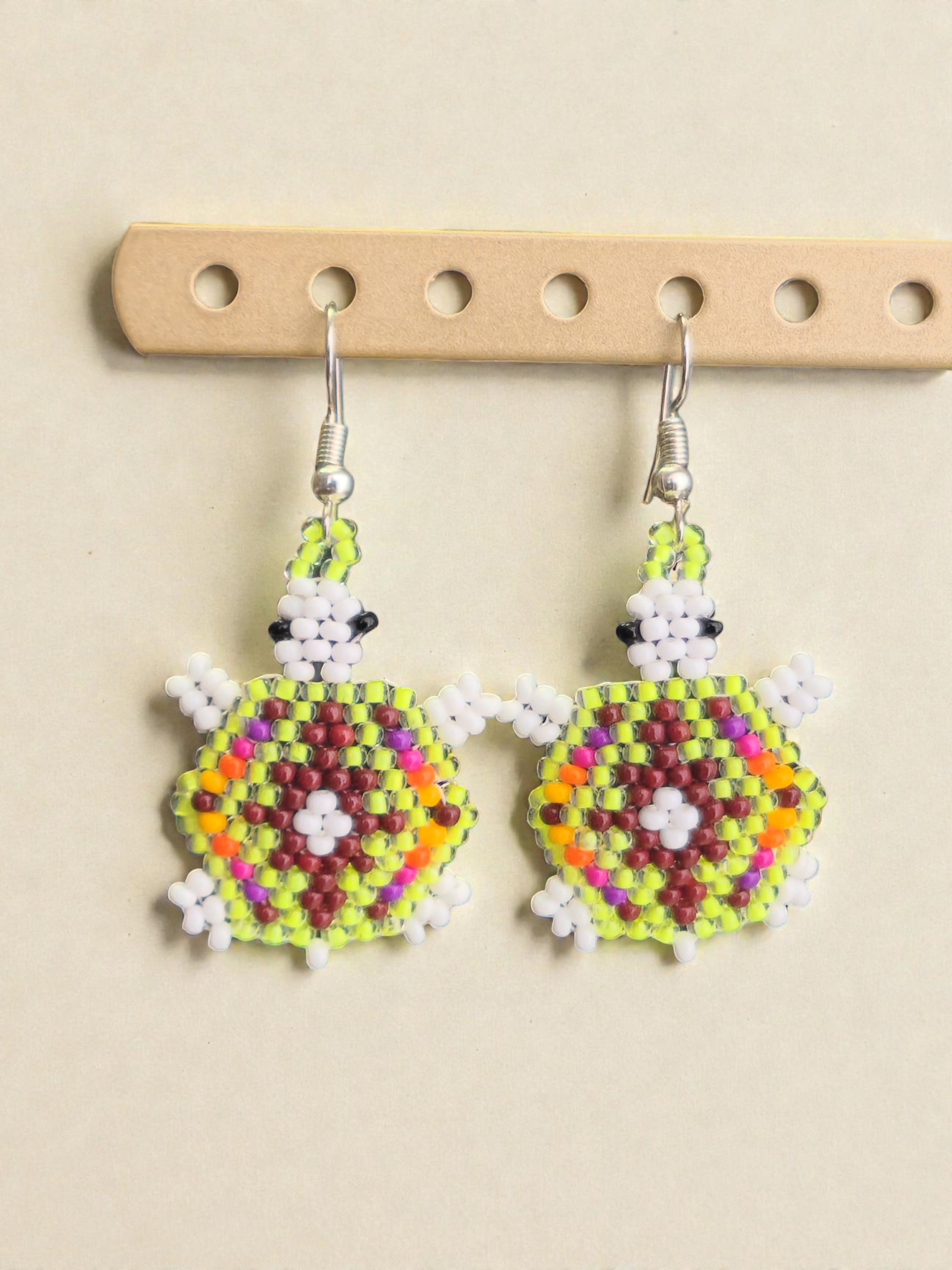 Beaded Turtle Earrings
