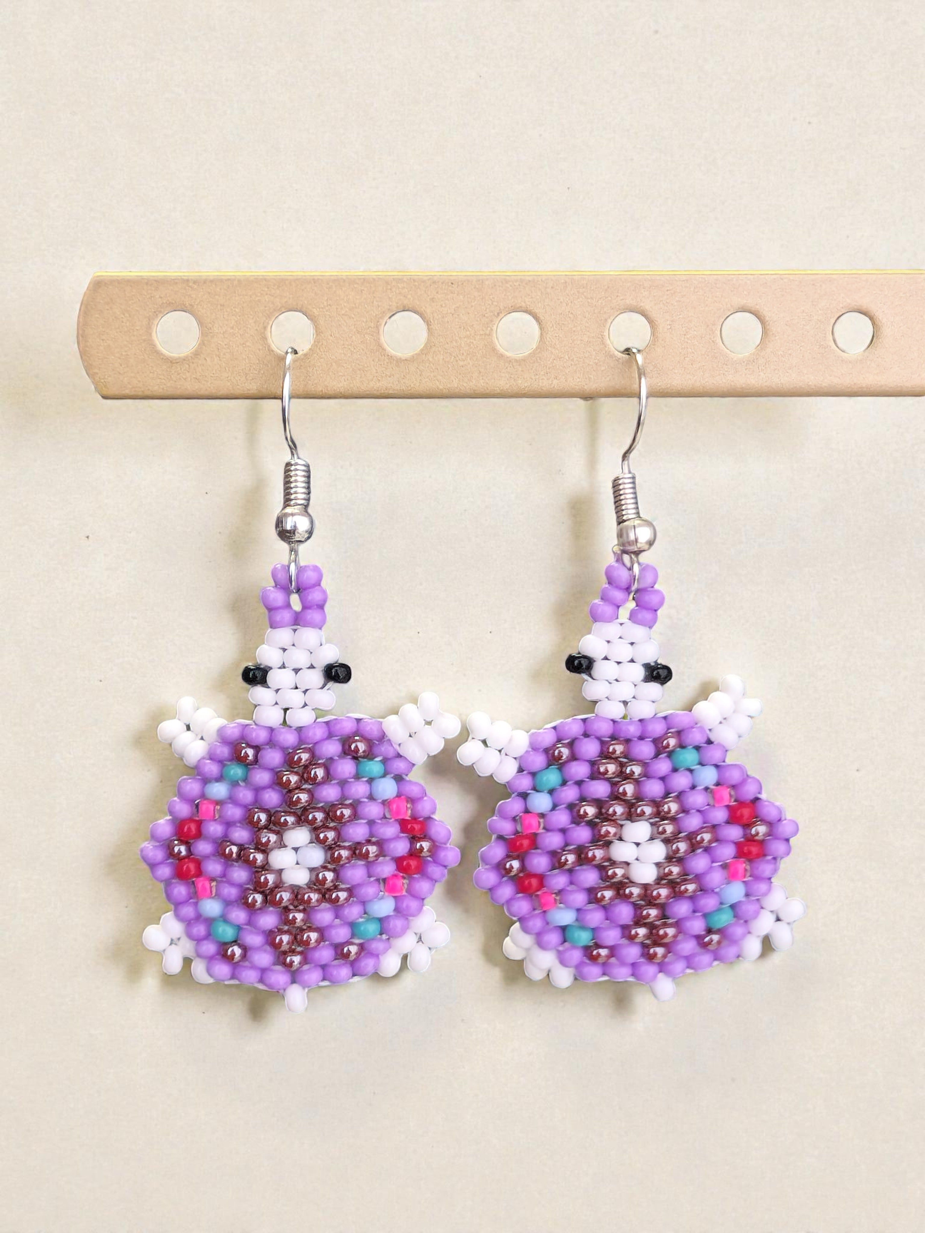 Beaded Turtle Earrings
